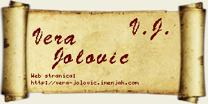 Vera Jolović vizit kartica